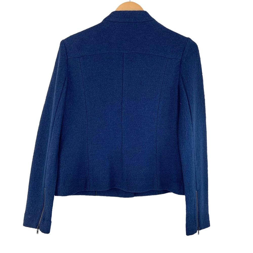 Talbots Asymmetrical Zip Front Blazer Jacket in Navy Blue - Picture 6 of 6